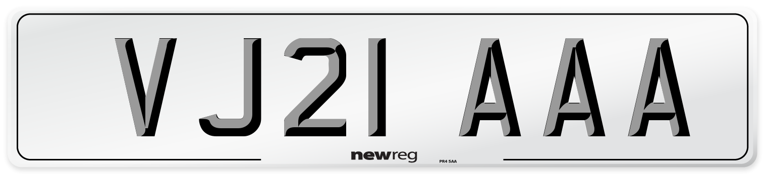 VJ21 AAA Number Plate from New Reg